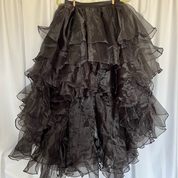 Etsy Dresses & Skirts - BRAND NEW Etsy Organza High Low Black Ruffled Skirt